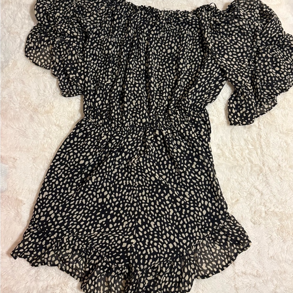 Black and White Polka Dot Romper